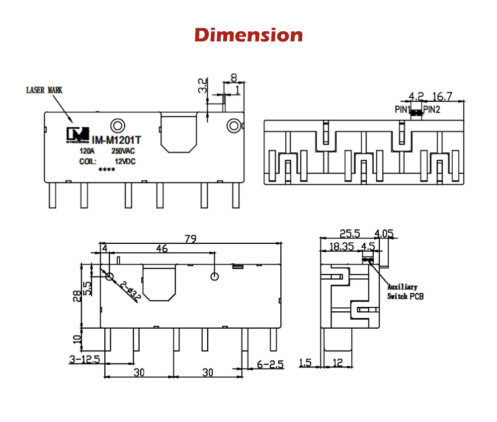 IM-M1201T IEC62052-11:2020 120A 12V UC3 3 Phase Meter Latching Relay with Magnetic Immunity CT