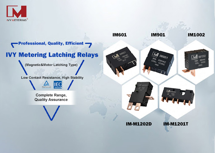 IM-M1202D 80A 100A 2B 12VDC Magnetic Immunity Double Pole Latching Relay for Smart Meter with CT