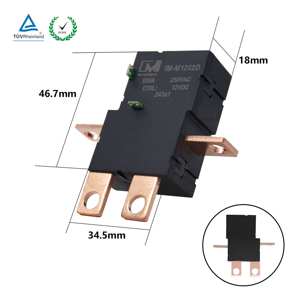 IM-M1202D 80A 100A 2B 12VDC Magnetic Immunity Double Pole Latching Relay for Smart Meter with CT