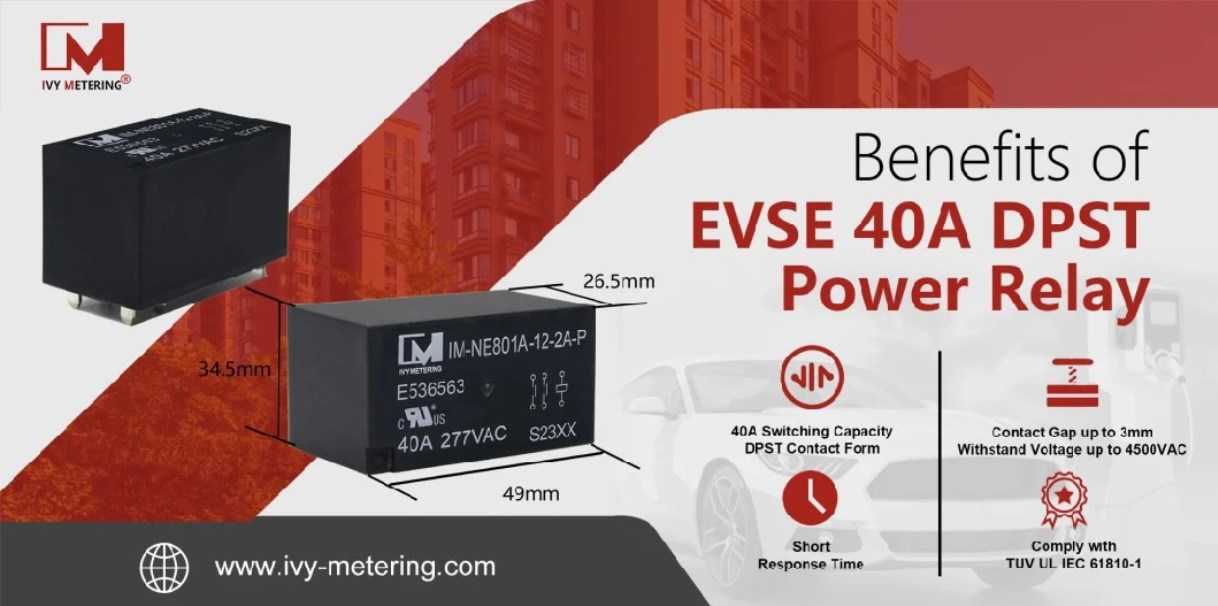 IM-NE801A PV Standard Large Contact Gap 40A PCB Two-pole AC Power Relay for Solar Application